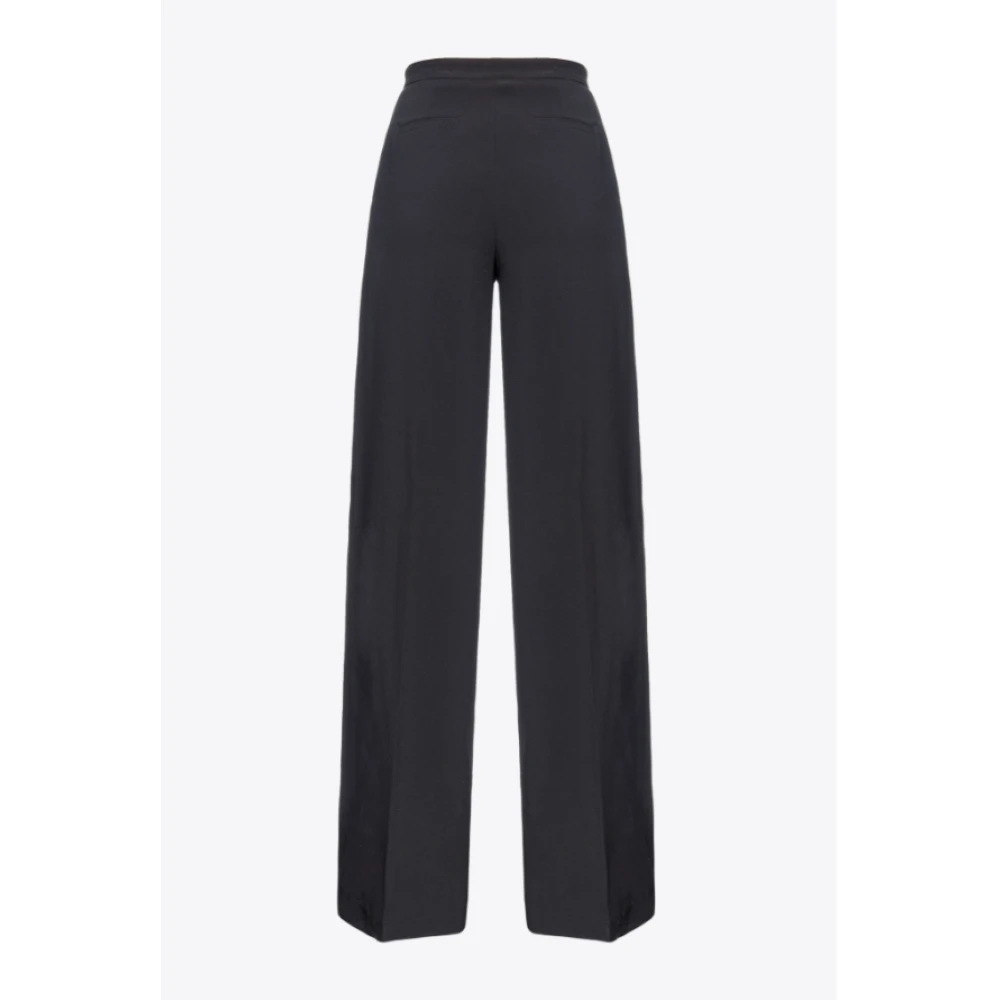 pinko Wijde Pijp Zwarte Broek Black Dames