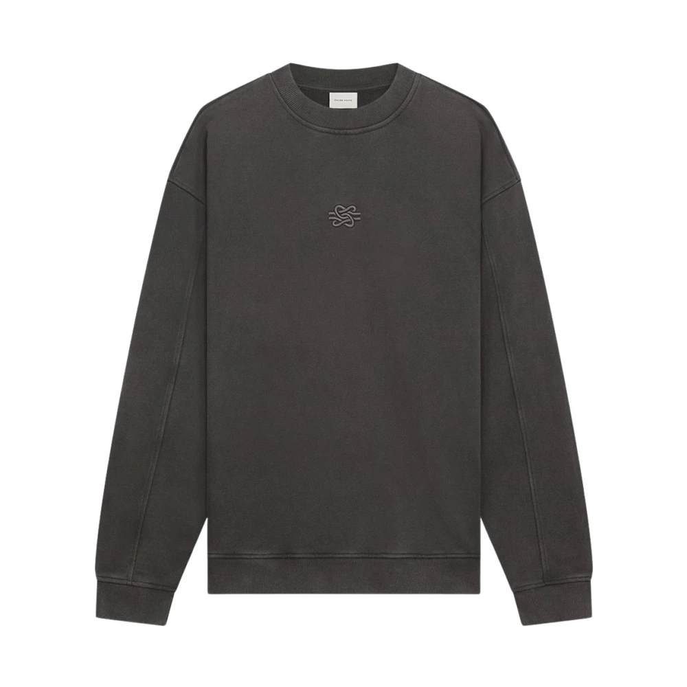 Filling Pieces Sweatshirt Boxy Embroidered Vintage Black Heren