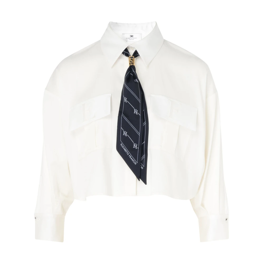 Elisabetta Franchi Witte Blouse Klassiek Model White Dames