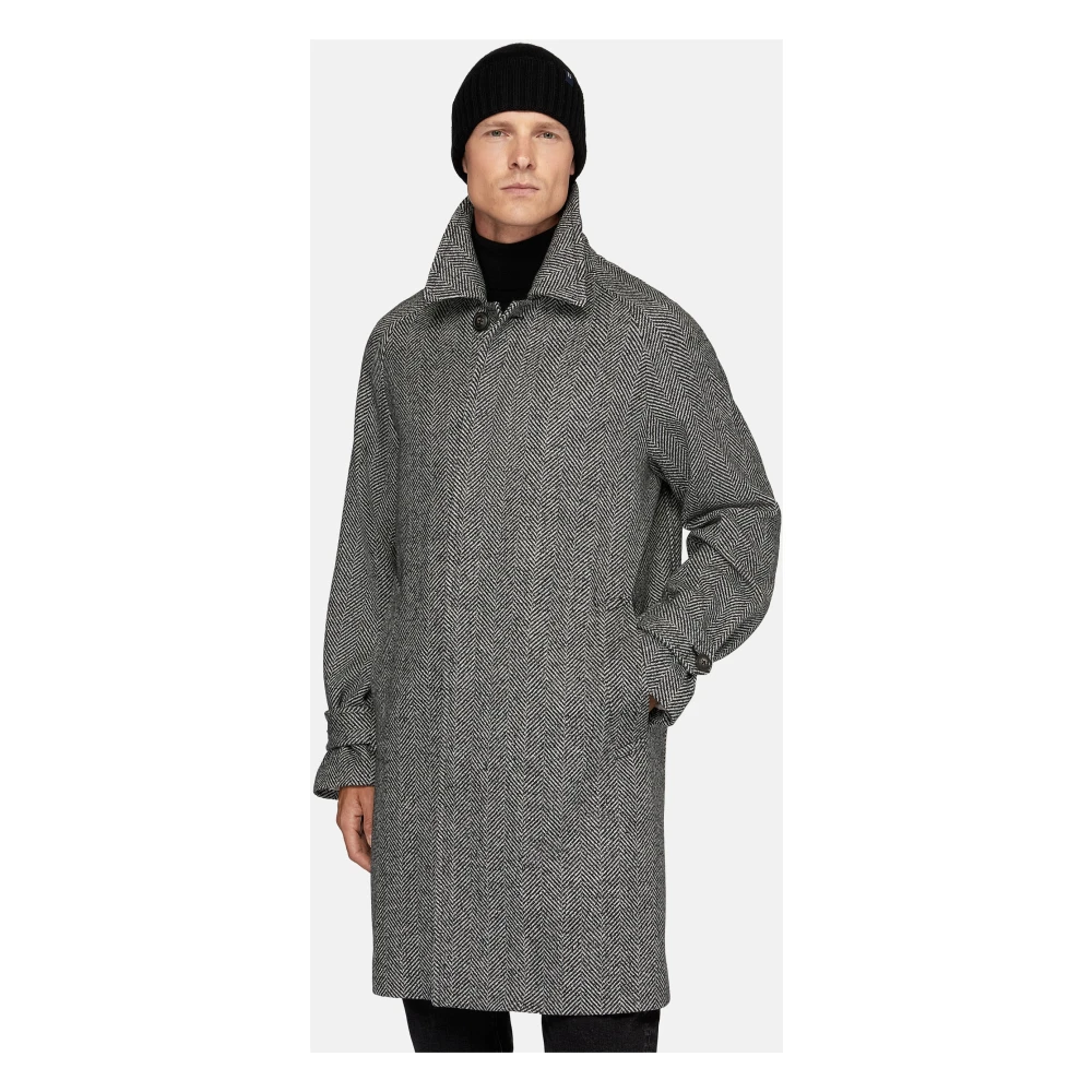 Boggi Milano Enkelrijige wollen jas Beige Heren