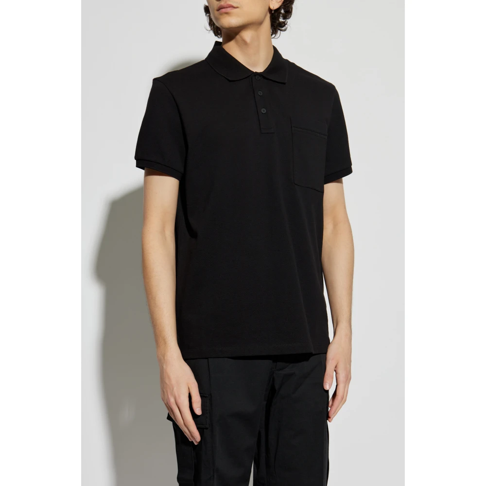 Moncler Katoenen polo met zak Black Heren