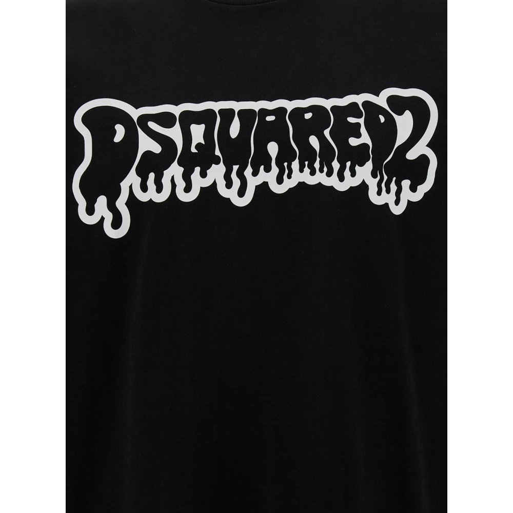 Dsquared2 Zwart Graffiti Logo T-shirt Black Heren