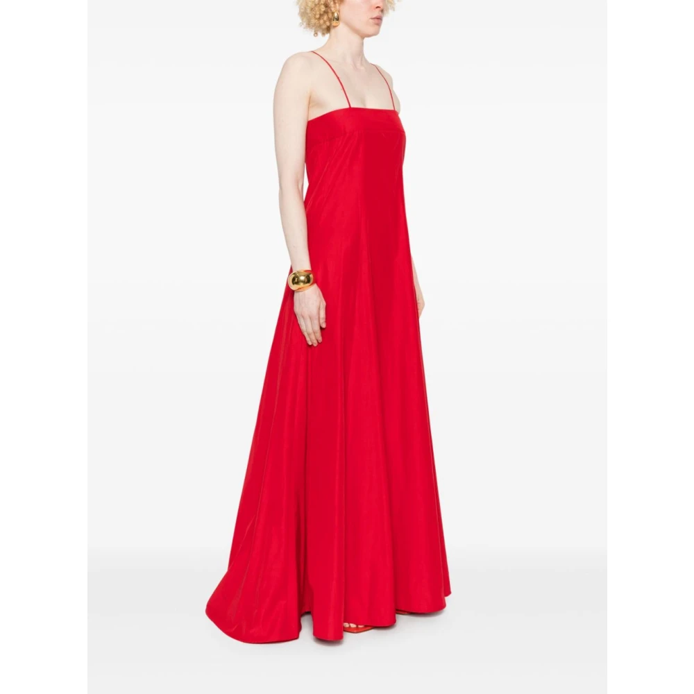 Forte Rode Vierkante Hals Vloerlengte Jurk Red Dames