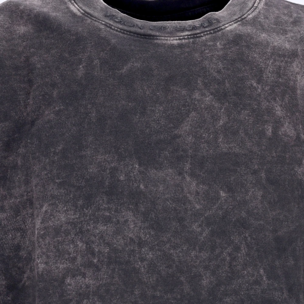 Vision OF Super Geborduurde Vlammen T-shirt Grijs Wit Gray Heren