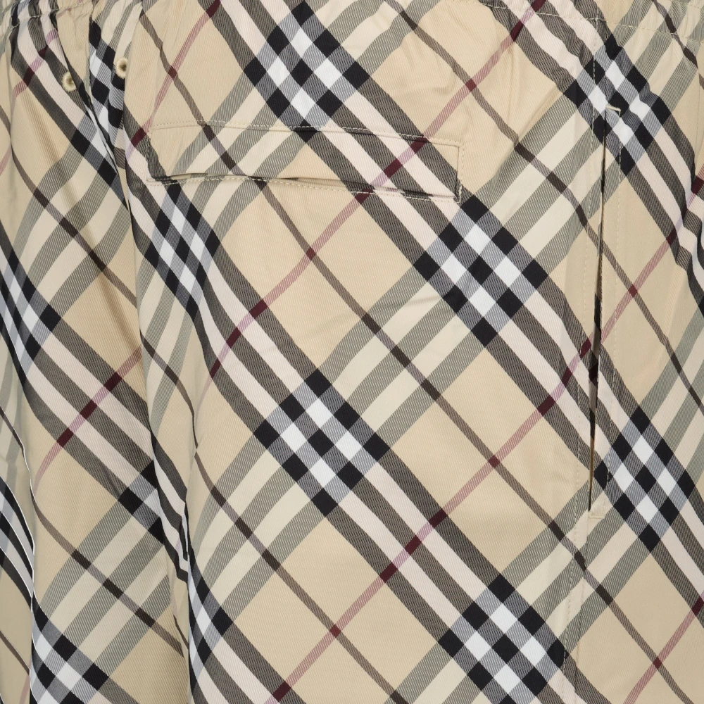 Burberry Geruite zwemshorts Lente-Zomer 2025 Beige Heren