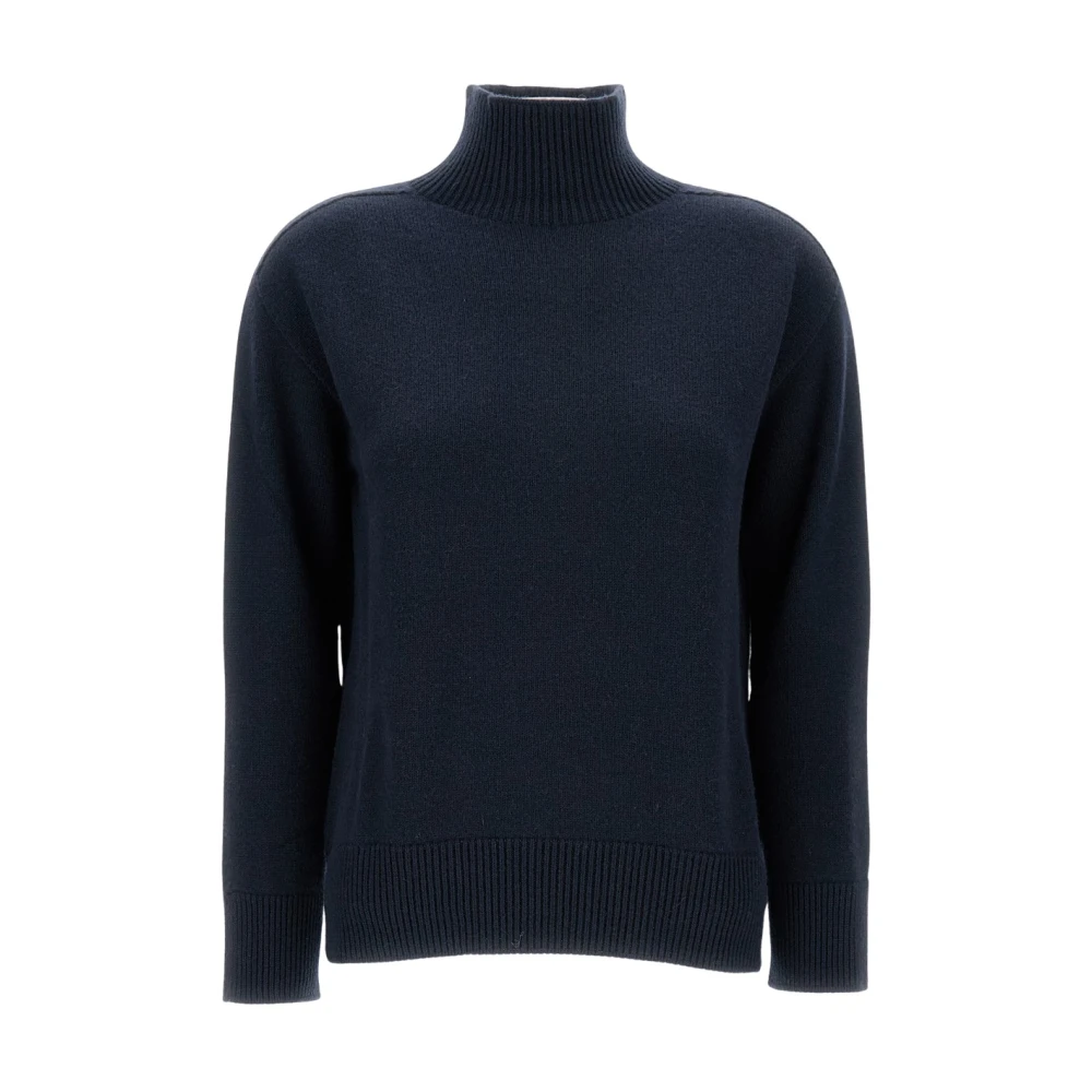 Max Mara Women's Blue Cashmere Turtleneck - Cashmere Knitwear - M - Knitwear