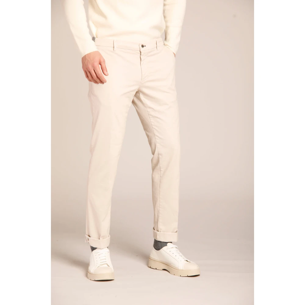 Mason's Stretch Gabardine Chino Jogger Broek Beige Heren