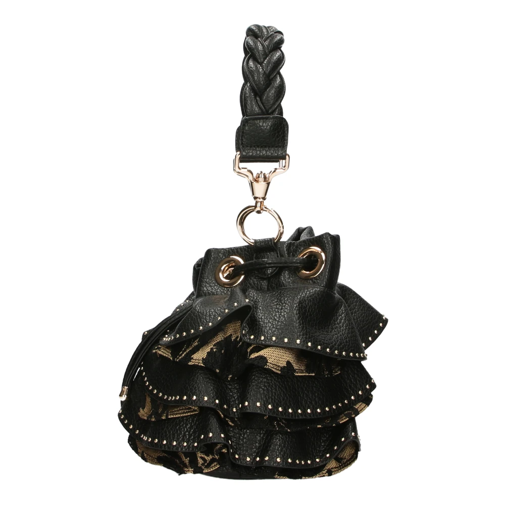 La Carrie Zwarte stoffen en PU-schoudertas Black Dames