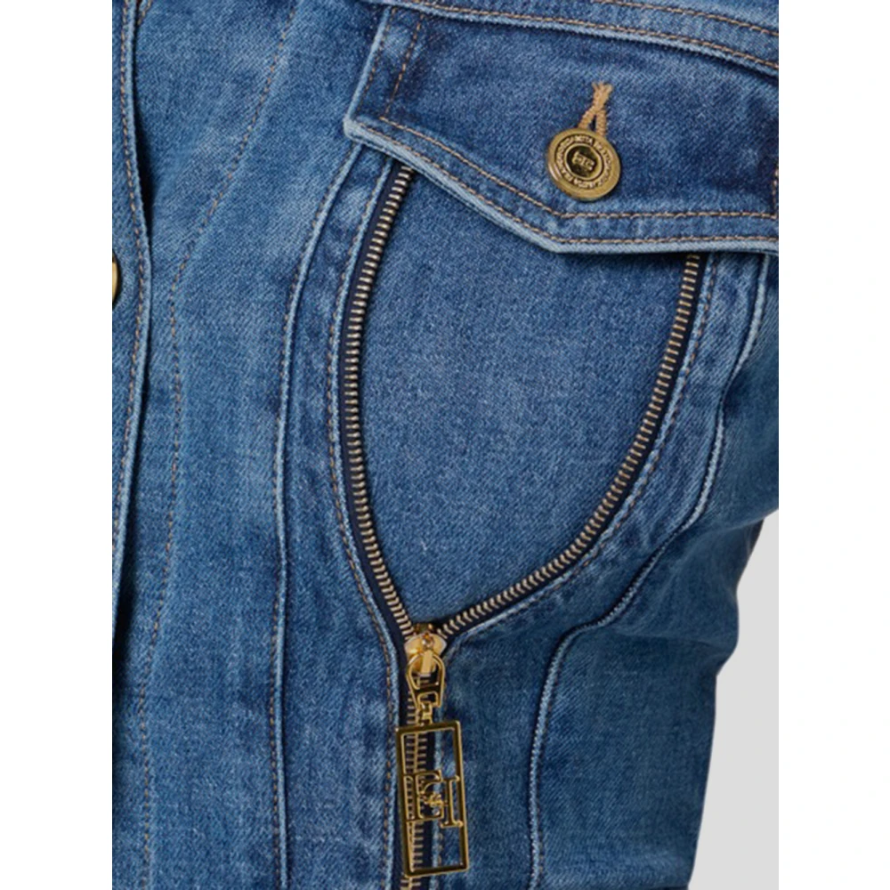 Elisabetta Franchi Stijlvolle Denim Jumpsuit voor Vrouwen Blue Dames