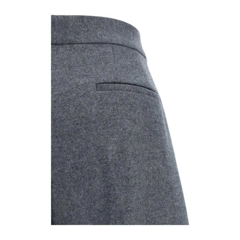 Jil Sander Melange Wol Hoge Taille Broek Gray Heren