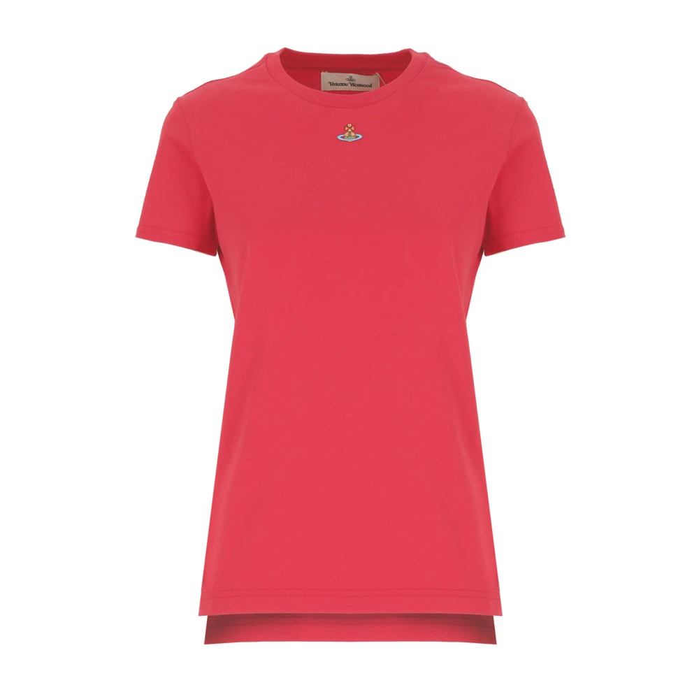 Vivienne Westwood Röd Bomull T-shirt med Orb-detalj Red, Dam
