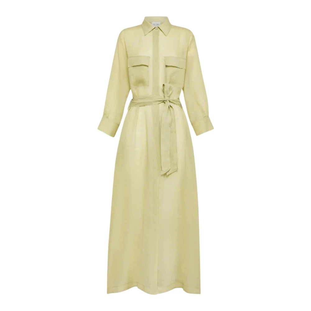 Forte Forte Women's Green Shirt Dress Cupro Midi Length - Maxi Dresses - M - Dresses