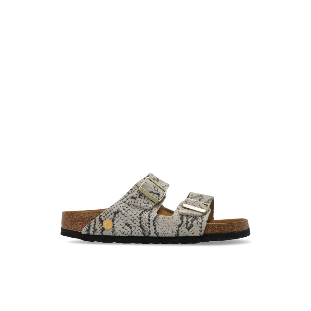 Birkenstock , Sliders, Female, Beige, 3 Uk, Arizona Rivet Logo