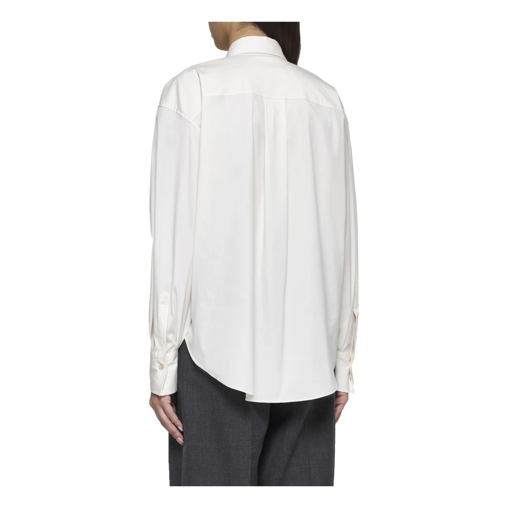 BRUNELLO CUCINELLI Vanilla Cream-tone Stretch Cotton Shirt Beige Dames