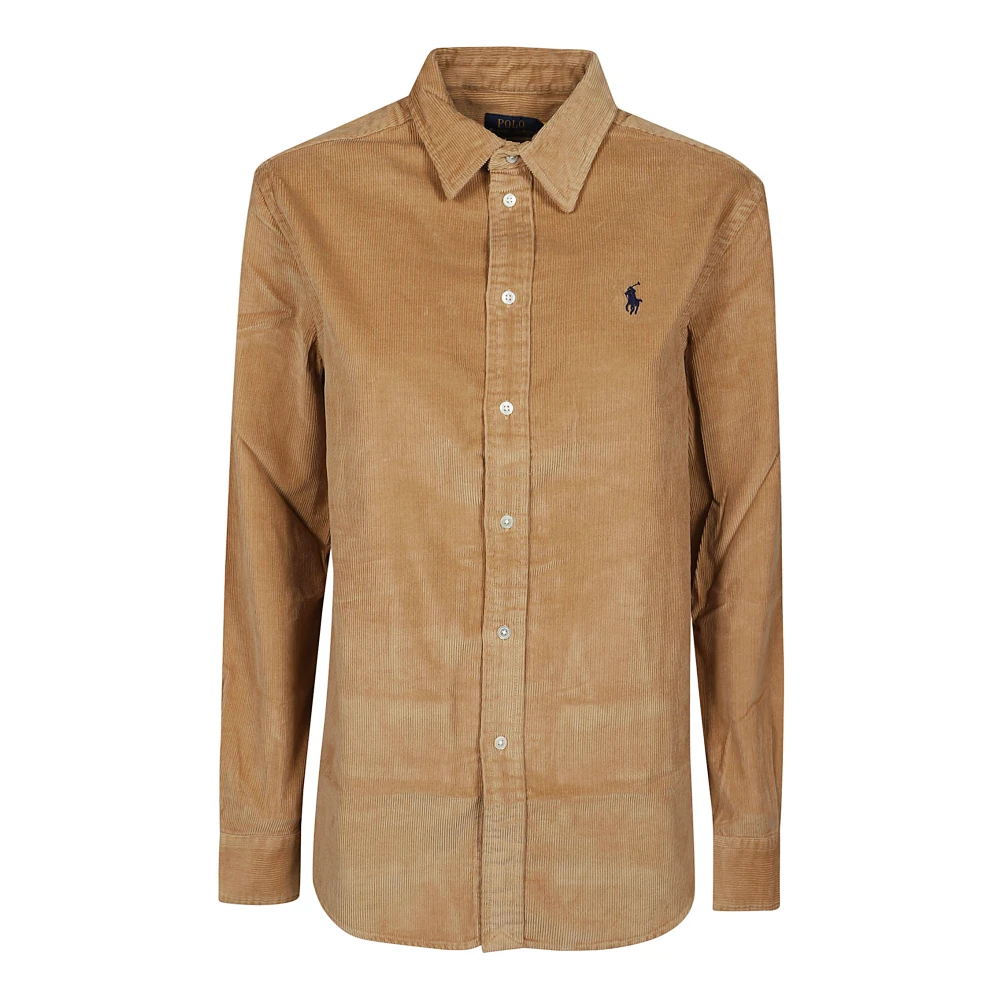 Polo Ralph Lauren Knoopsluiting Shirt Lange Mouwen Stijlvol Brown Dames