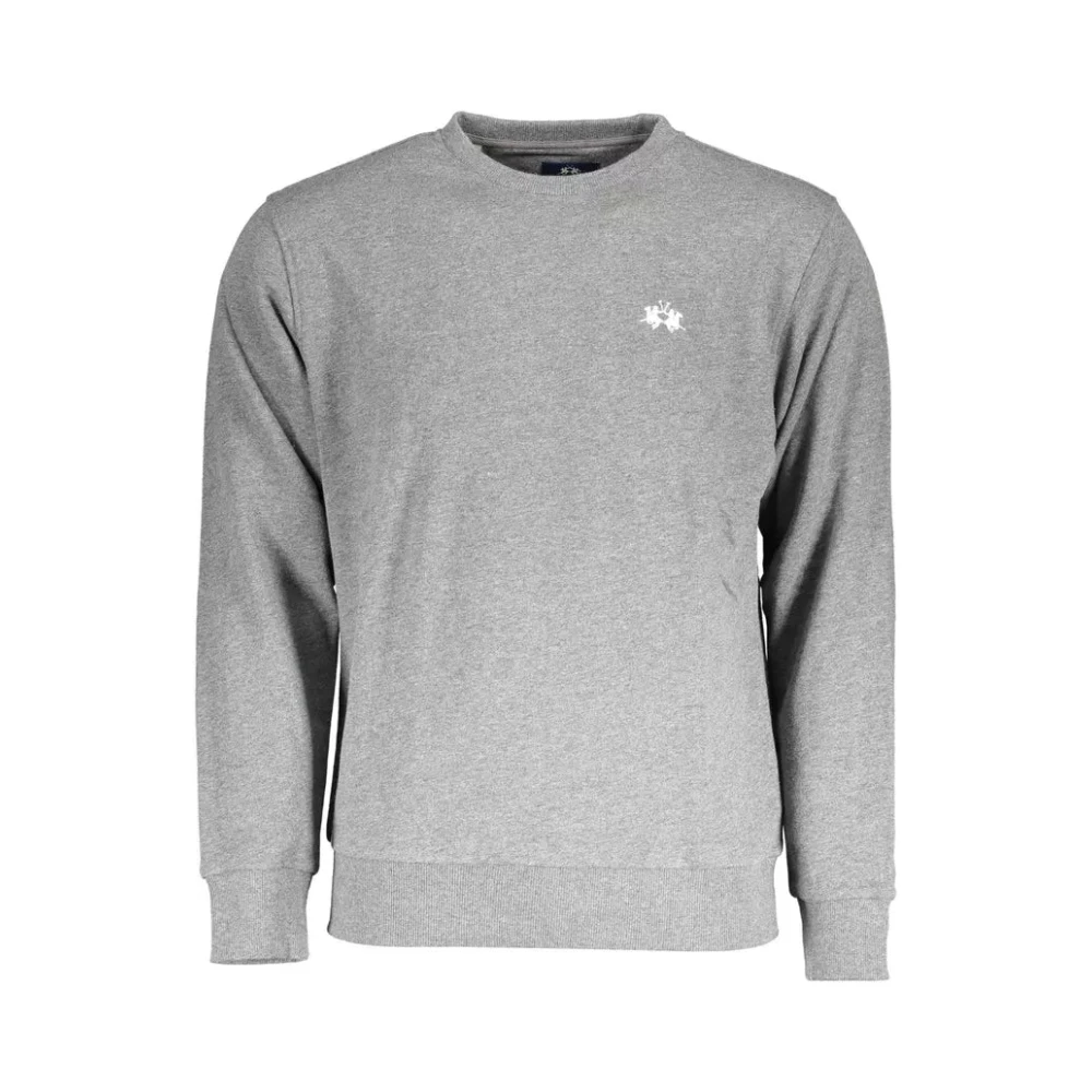La Martina Men's Gray Cotton Sweatshirt With Embroidery - Sweatshirts - 2XL - Sweatshirts & Hoodies