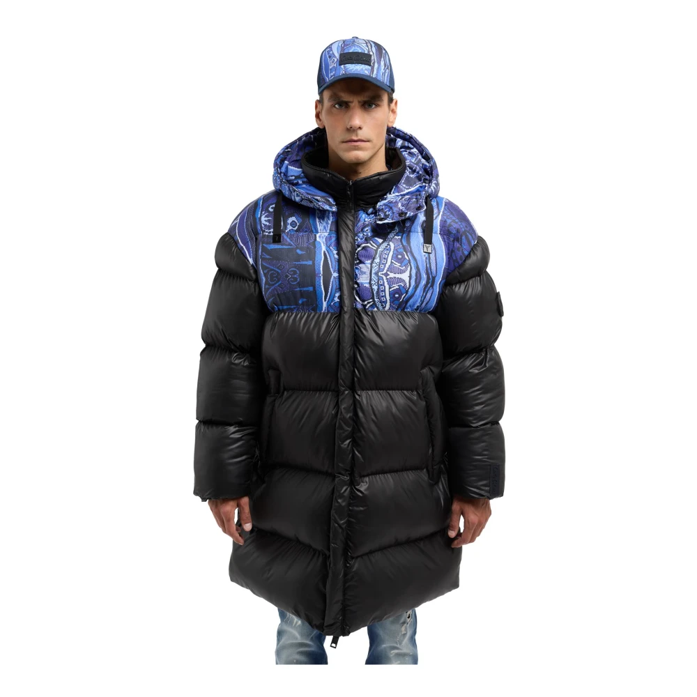 carlo colucci Gewatteerde Oversized Mantel DeZordo Black Heren