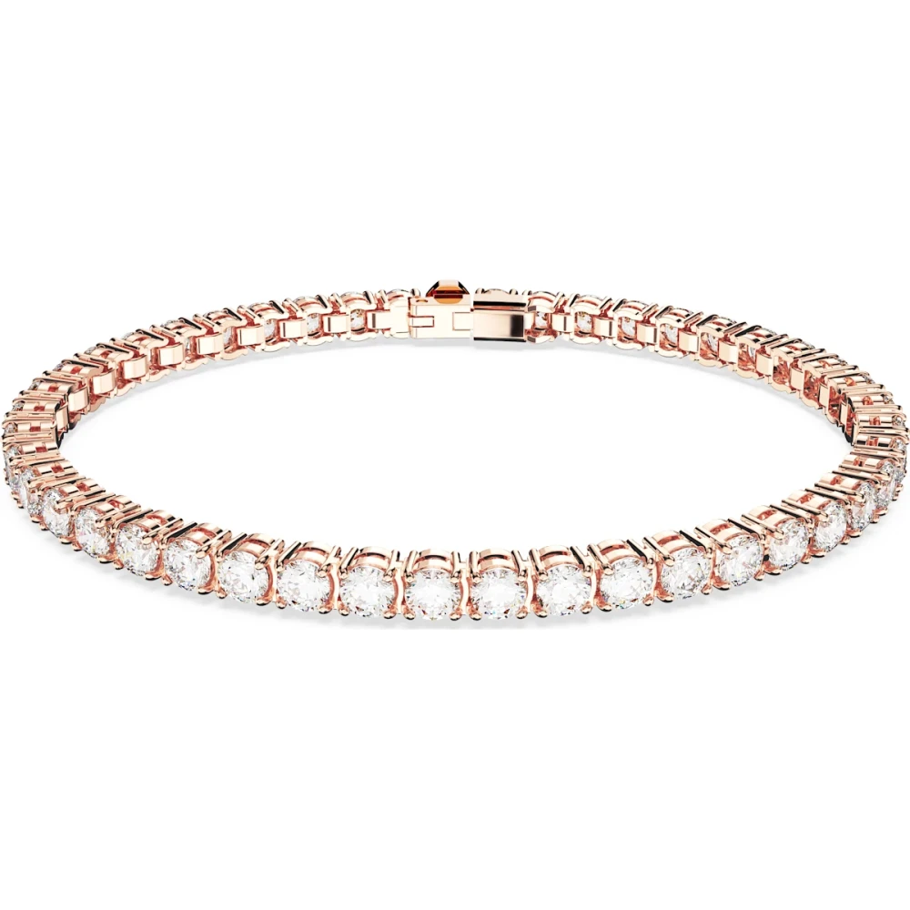 Swarovski Matrix White Rose Gold Plated Tennis Bracelet 5657659 M - Image 3