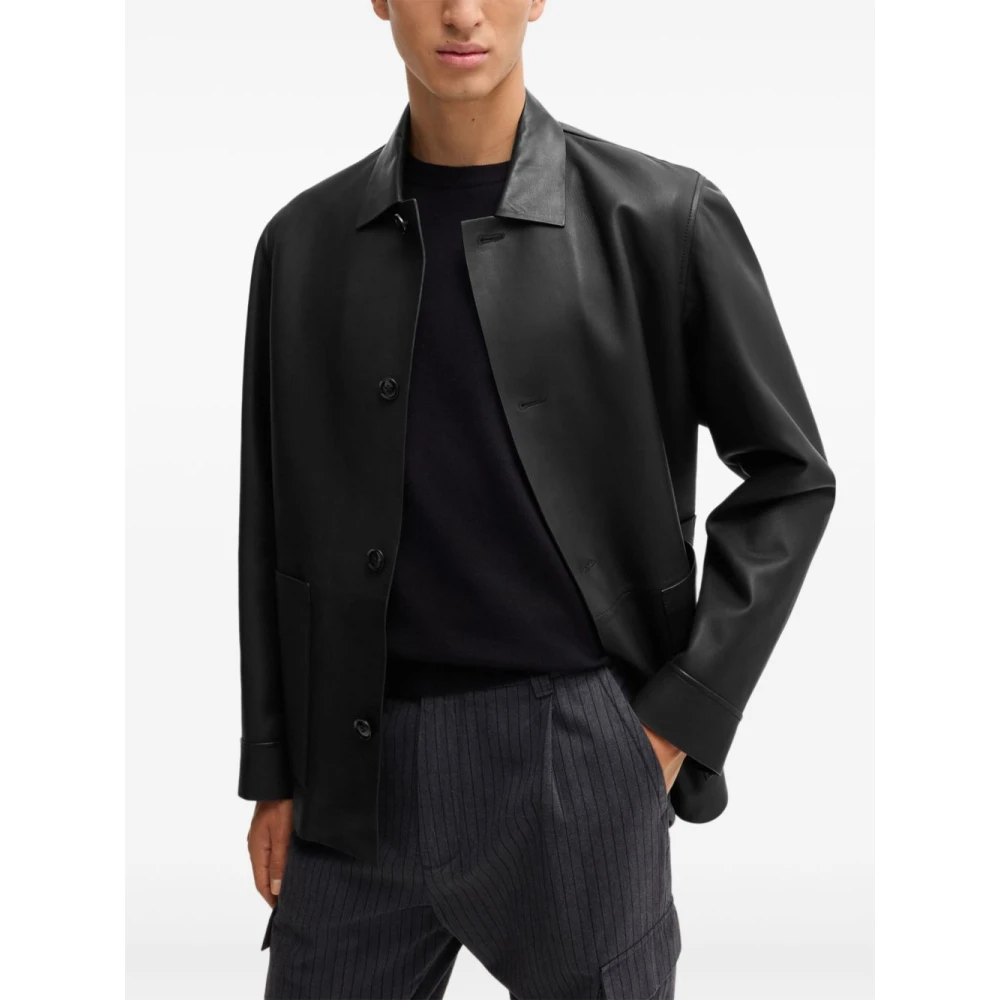 Hugo Boss Zwarte knoopjas met zakken Black Heren