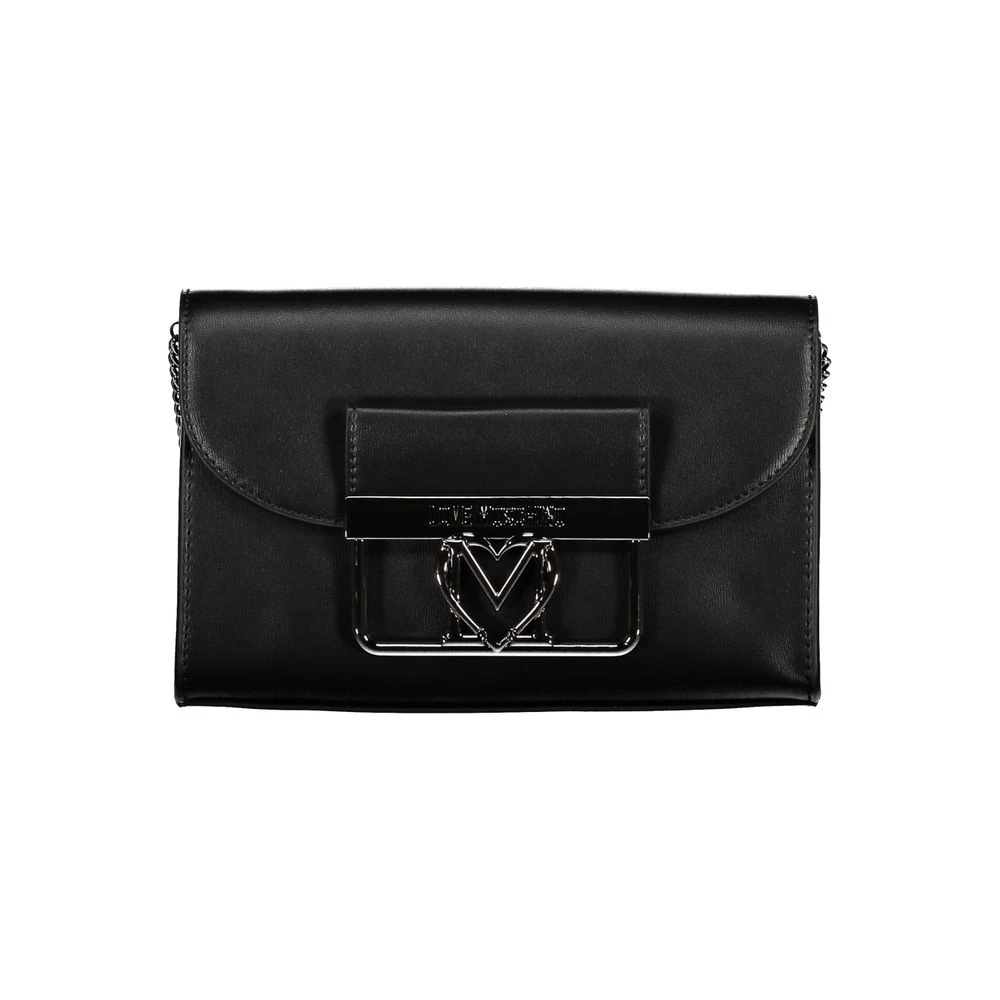 Love Moschino Zwarte Polyethyleen Schoudertas met Ketting Black Dames