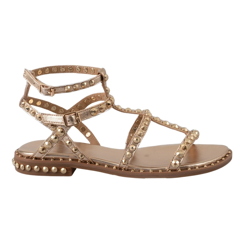 Ash Women's Beige Precious Studded Flat Sandal - Flat Sandals - 7 Uk - Shoes