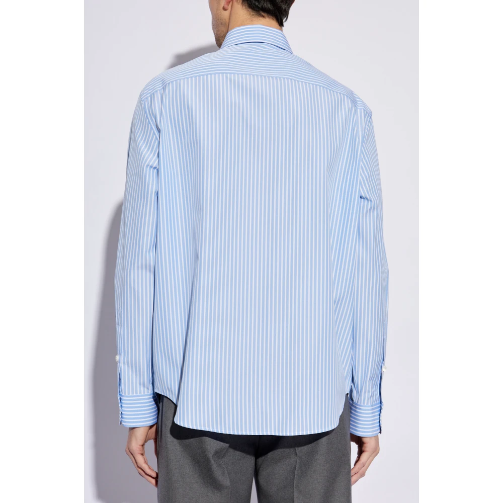 Versace Shirt met logo Blue Heren
