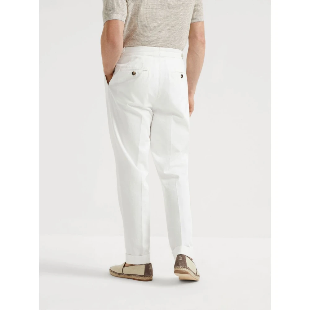 BRUNELLO CUCINELLI Elegante Herenbroek White Heren