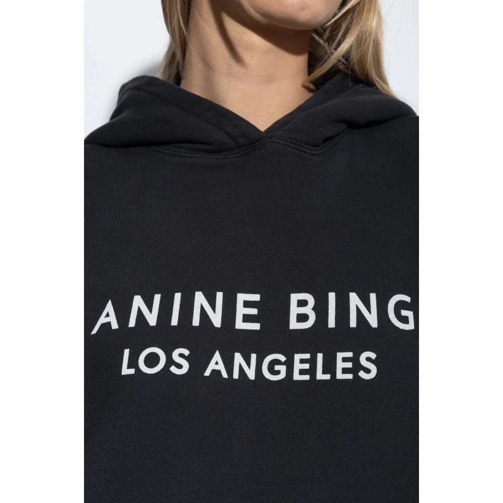 Anine Bing Zwarte Hoodie Black Dames