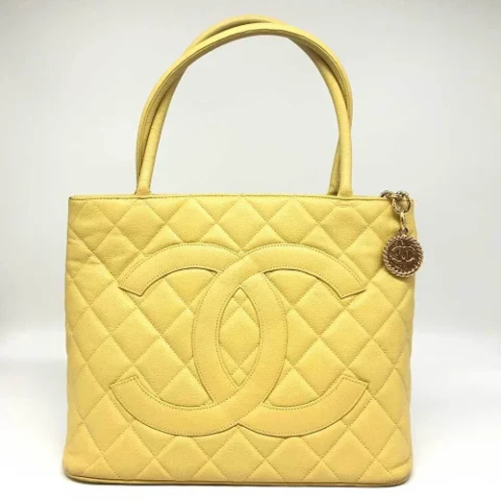 Chanel Vintage Pre-owned Fabric chanel-bags Yellow Dames