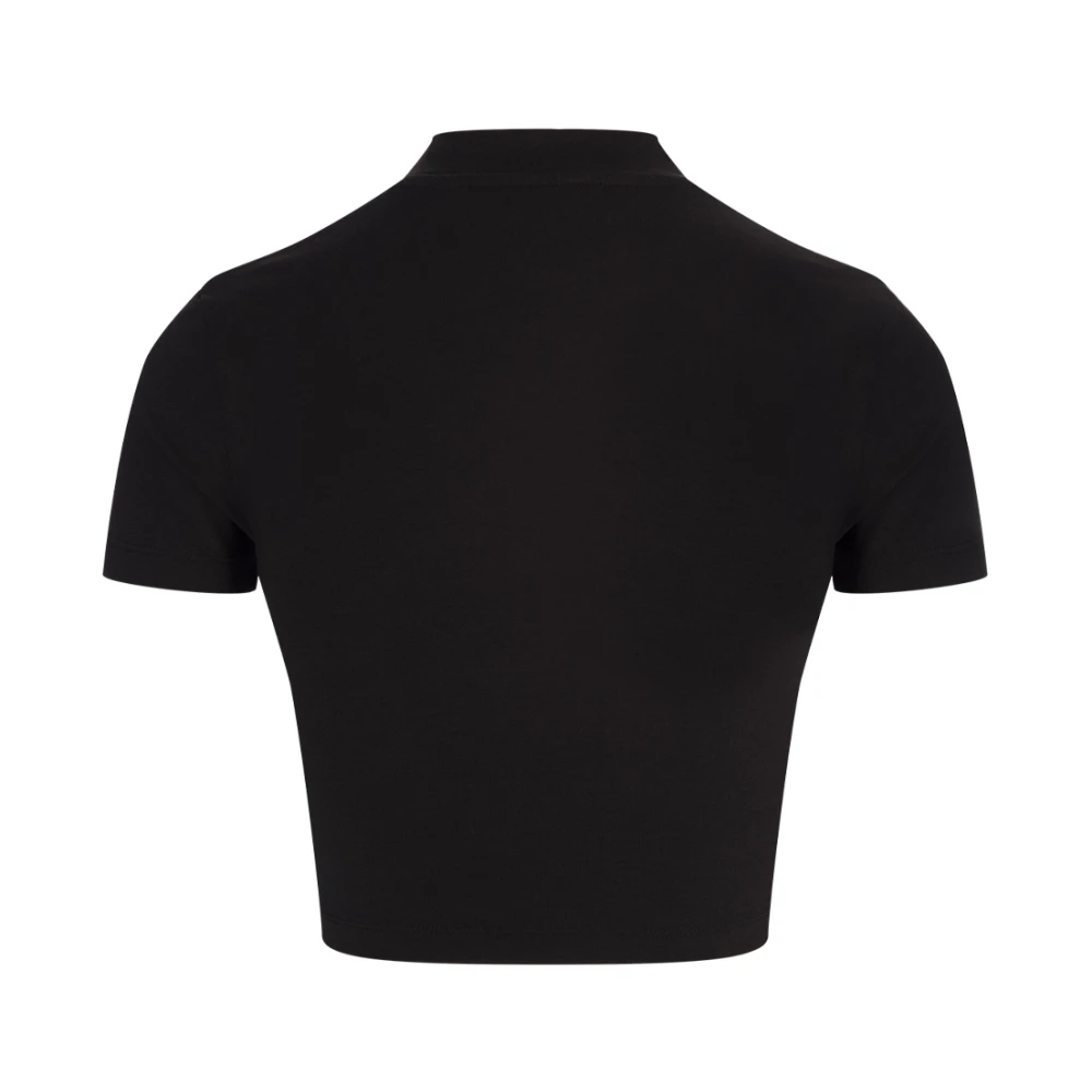 Palm Angels Zwart Monogram Crop Top Black Dames