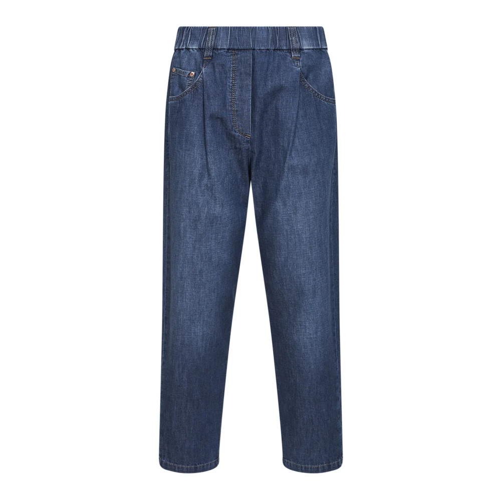 Brunello Cucinelli Women's Blue Five-Pocket Trousers