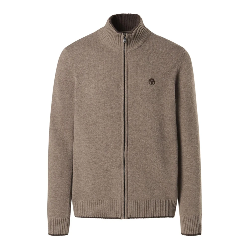 North Sails Men's Beige Cardigans, Xl, Full Zip 7Gg Knitwear
