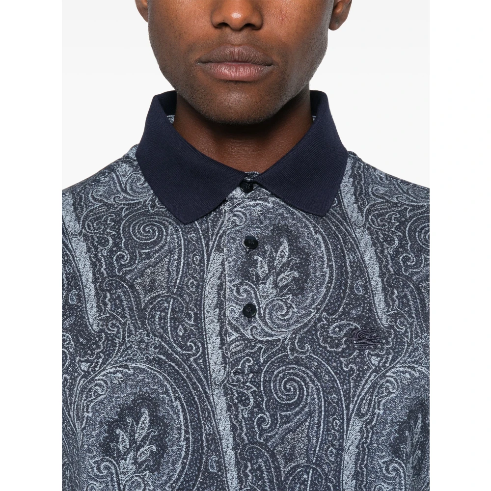 ETRO Roma Polo Shirt Blue Heren