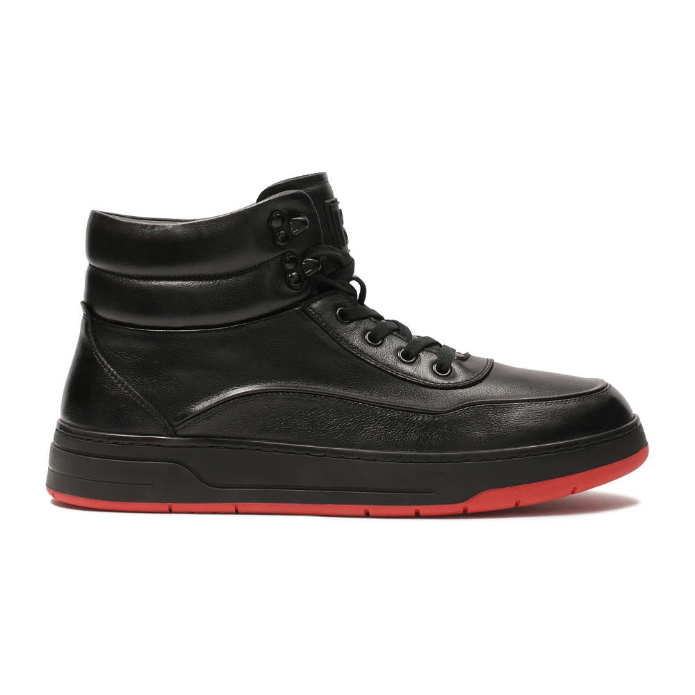 Kazar Zwarte sneakers met contrasterende rode zool Heren Schoenen