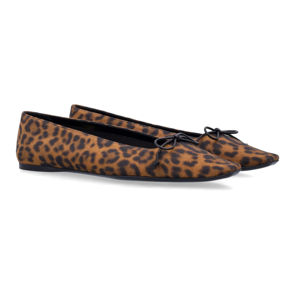 Saint Laurent Stijlvolle Leo Ballerina met Strikdetail Brown Dames