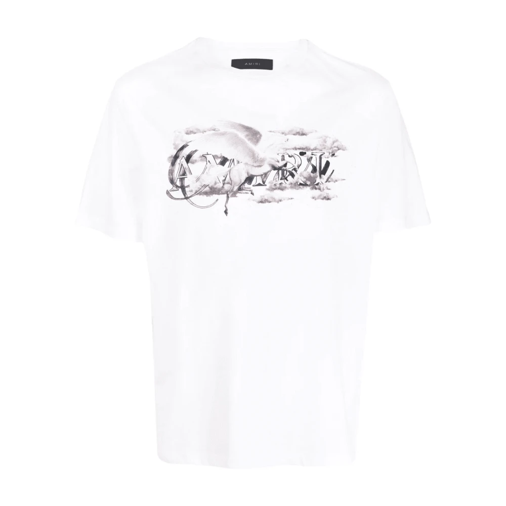 Amiri Pegasus Script Logo T-shirt White Heren