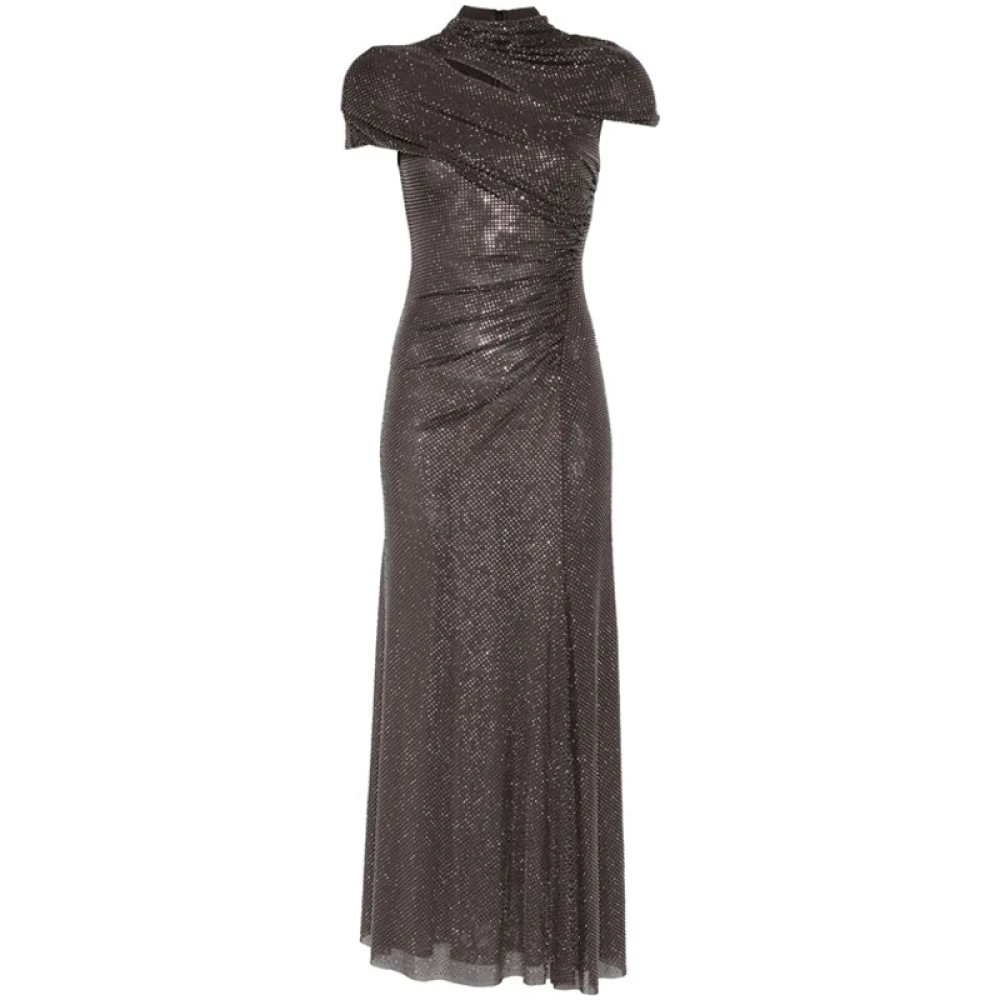 Self Portrait Rhinestone Midi Jurk Gray Dames
