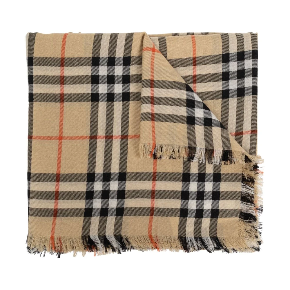 Burberry Men's Beige Winter Scarves, One Size, Vintage Check Scarf