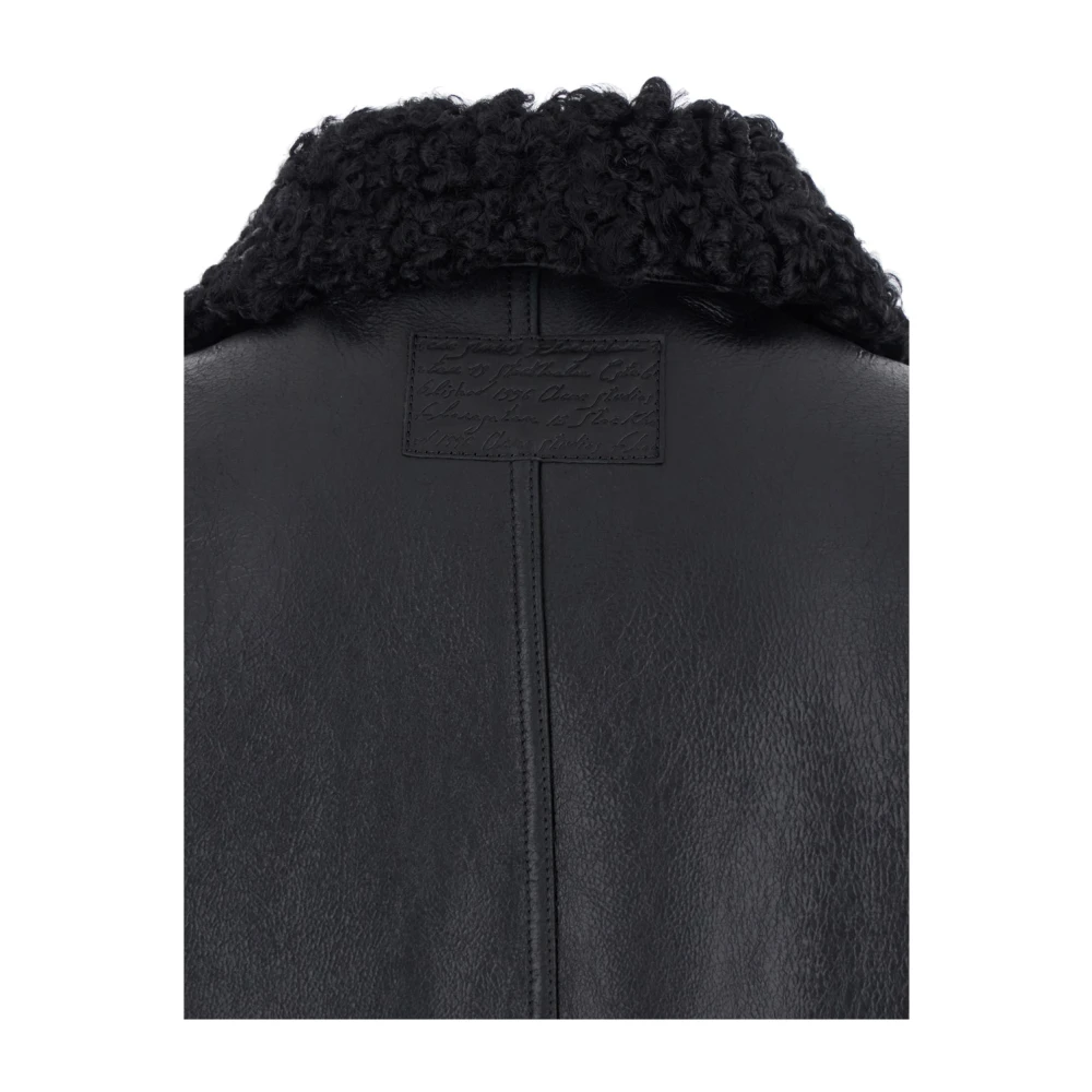 Acne Studios Zwarte Bomberjack met Bontdetail Black Heren