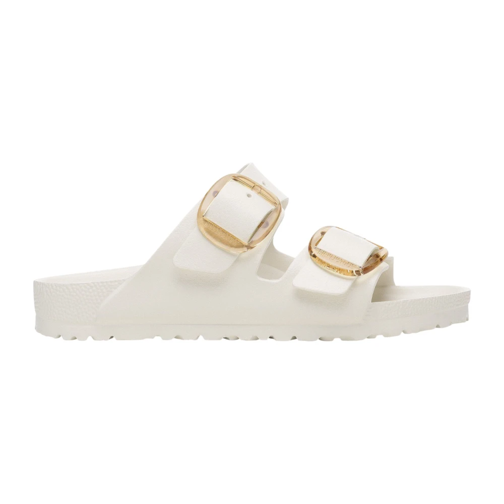 Birkenstock Women's White Sliders, 8 Uk, Arizona Big Buckle Eva