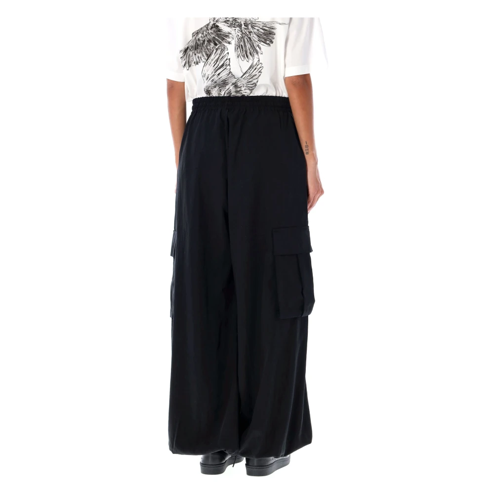 Y-3 Zwarte Twill Cargo Broek Black Dames