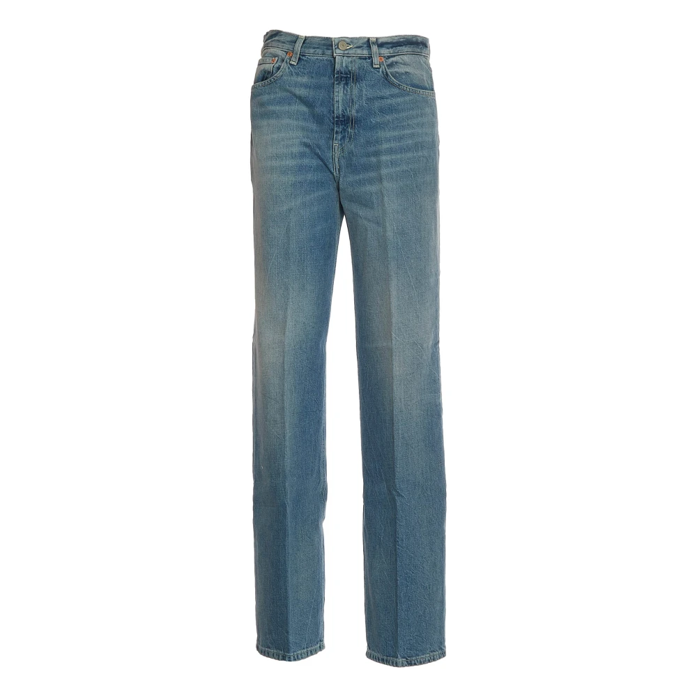 Dondup Wide Leg Light Denim Jeans Blue Dames