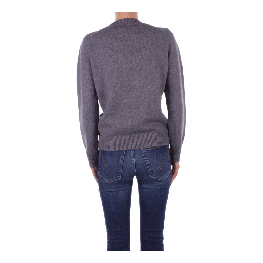 Elisabetta Franchi Grijze Sweater met Hoofdlogo Gray Dames