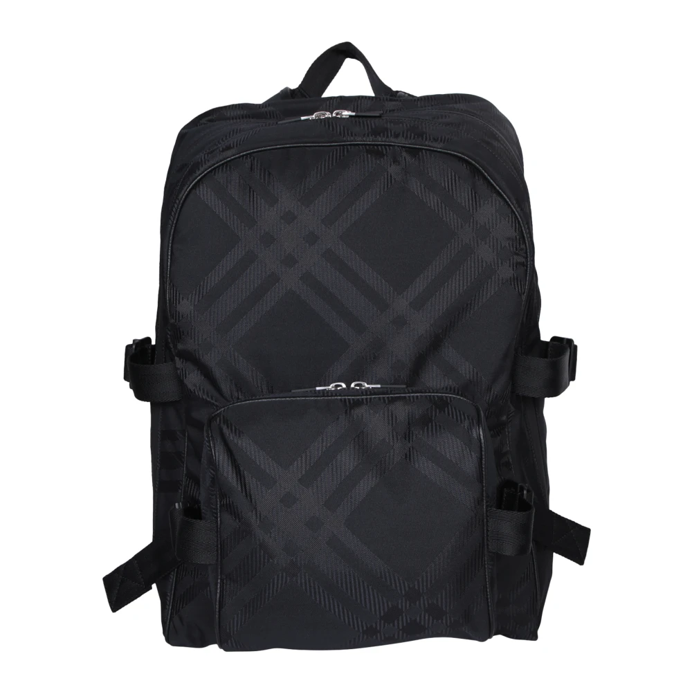 Burberry Stijlvolle Nylon Rugzak met Verstelbare Band Black Heren