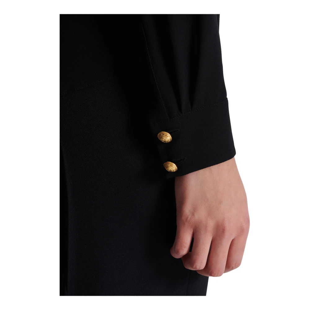 Balmain Crepe de chine overhemd Black Dames