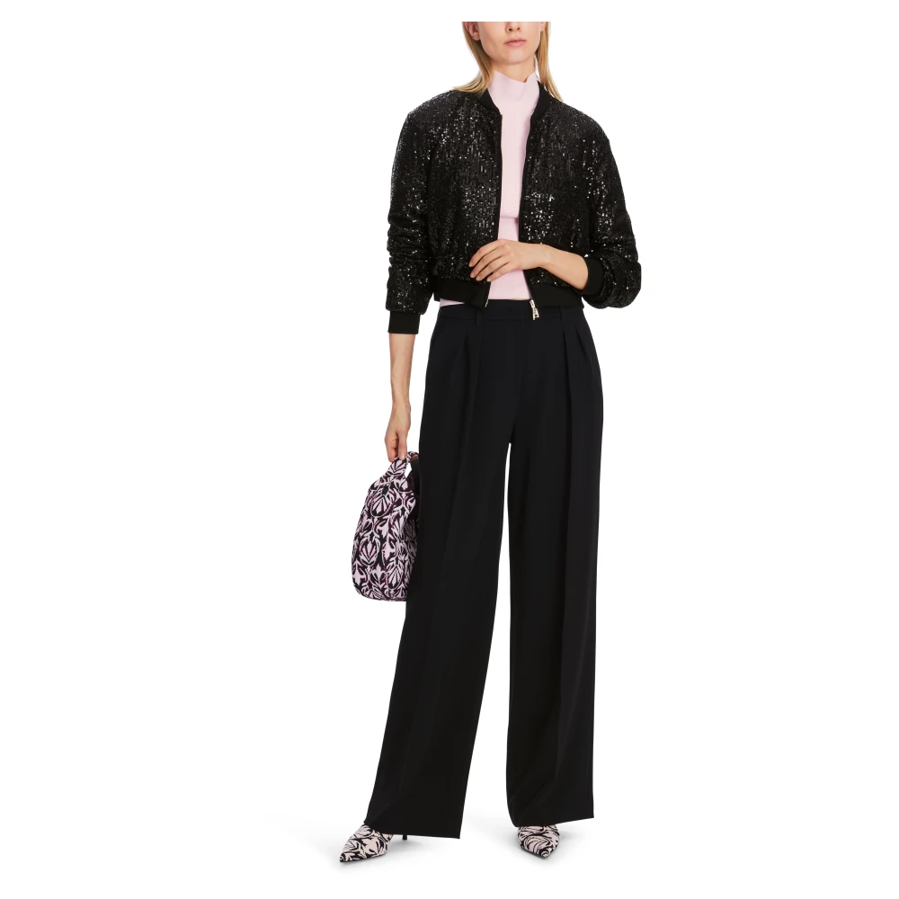 Marc Cain Pailletten Blouson Jas Black Dames