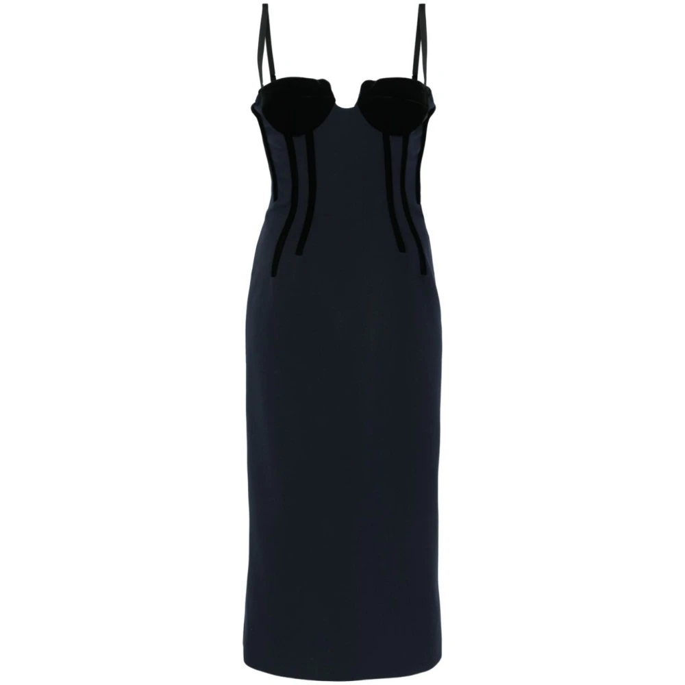 SPORTMAX Zwarte Midi Jurk met Bustier Stijl Black Dames
