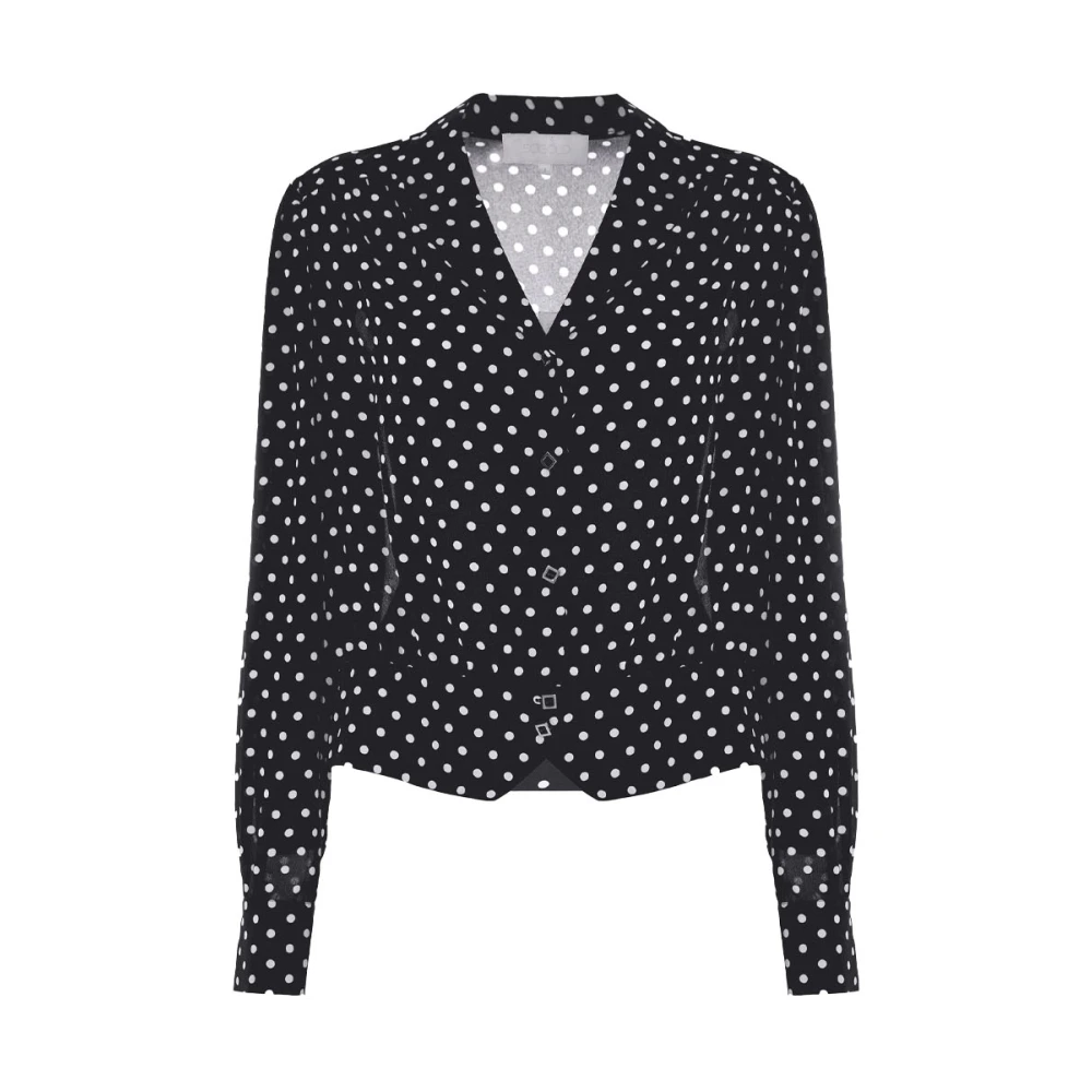 Kocca Polyester V-hals shirt met stippen Black Dames