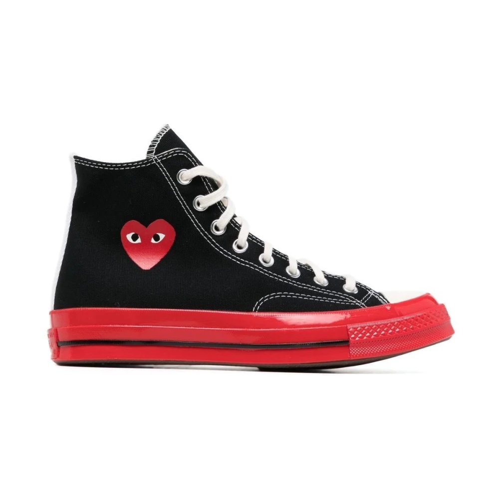 Comme des Garçons Play Hög Topp Hjärta Tryck Sneakers Svart Black, Herr