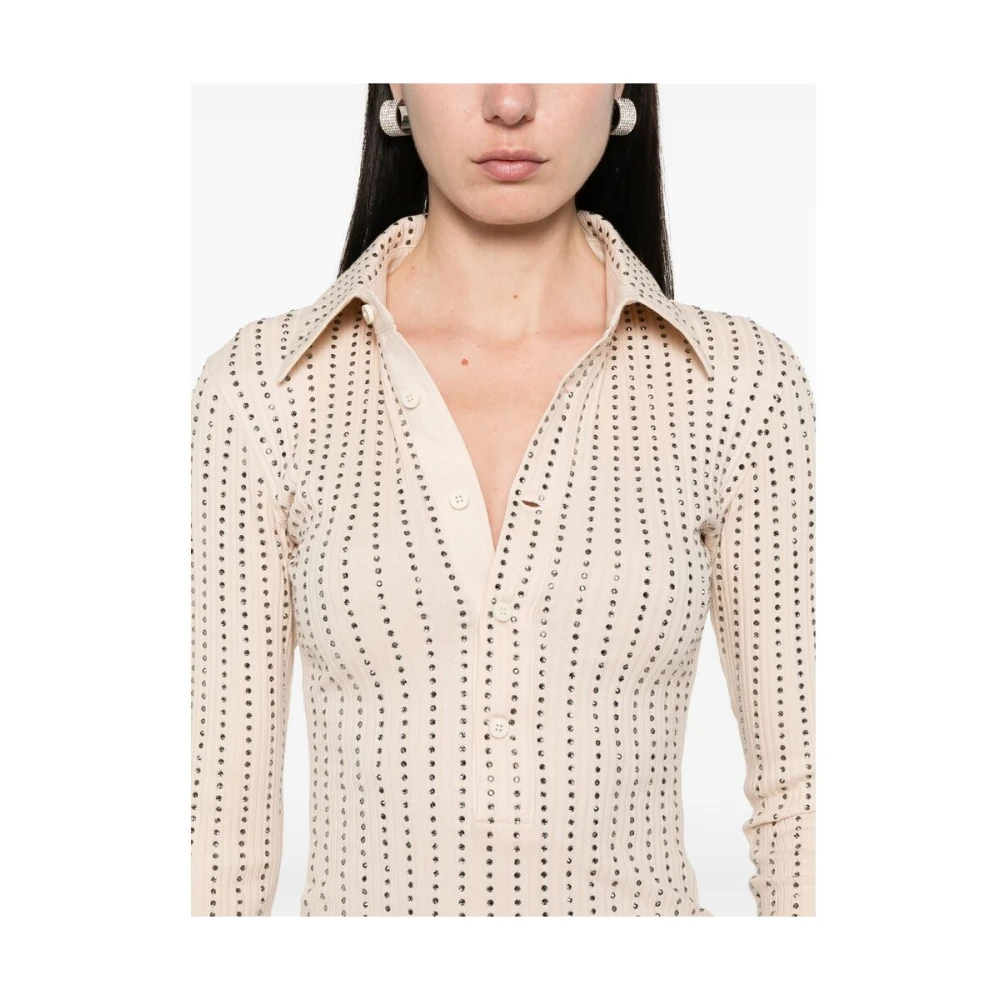 The Attico Beige Knopen Trui Lange Mouwen Beige Dames